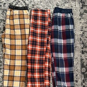 Old Navy Multicolor Plaid Pajama Pants Trio